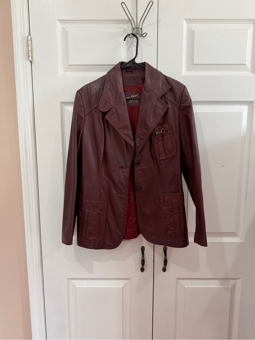 Vintage Burgundy Etienne Aigner Leather Jacket